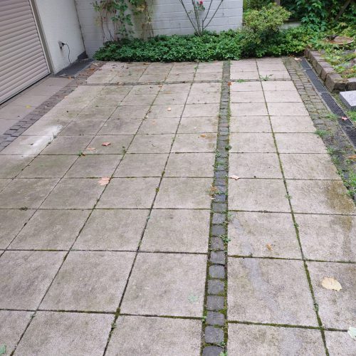 Terrasse vor Reinigung